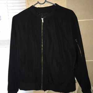 Black satin Bomber jacket.
